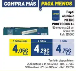 Makro METRO PROFESSIONAL Papel aluminio oferta