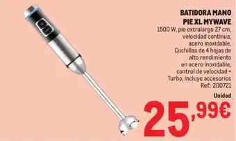 Makro Batidora mano pie xl mywave oferta