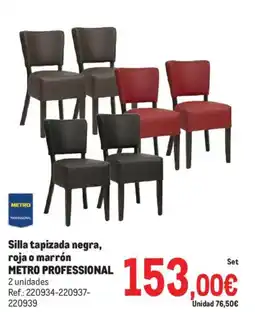 Makro METRO PROFESSIONAL Silla tapizada negra, roja o marrón oferta