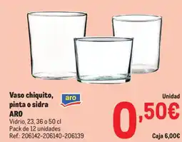 Makro ARO Vaso chiquito, pinta o sidra oferta