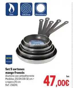 Makro METRO PROFESSIONAL Set 5 sartenes mango francés oferta