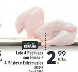 Family Cash Lote 4 Pechugas con Hueso + 4 Muslos y Entremuslos oferta