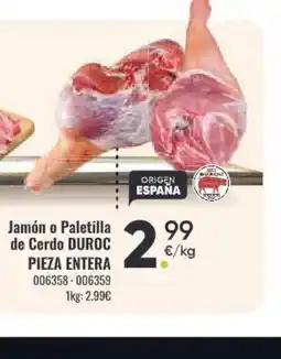 Family Cash Jamón o Paletilla de Cerdo oferta