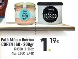 Family Cash COREN Paté Atún o Ibérico oferta