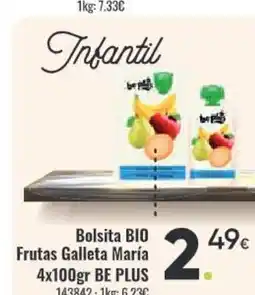 Family Cash BE PLUS BIO Bolsita BIO Frutas Galleta María oferta