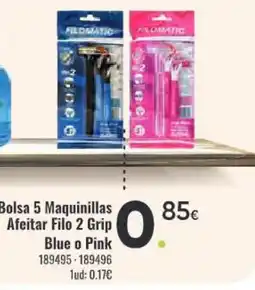 Family Cash Bolsa 5 Maquinillas Afeitar Filo 2 Grip Blue o Pink oferta