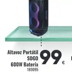 Family Cash SOGO Altavoz Portátil oferta