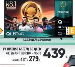 Family Cash HISENSE TV 65E77Q 65 QLED 4K SMART HDR10+ oferta