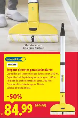Lidl KARCHER Fregona eléctrica para suelos duros oferta