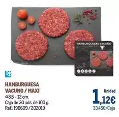 Makro Hamburguesa vacuno/maxi oferta