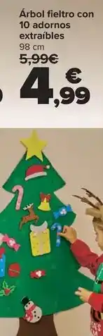 Carrefour Arbol fieltro con 10 adornos extraibles oferta