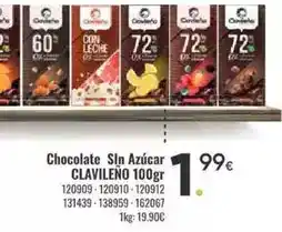 Family Cash Clavileño - chocolate sin azúcar oferta