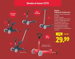 Lidl Playtive Patinete de 3 ruedas 4 en 1 oferta