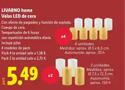 Lidl LIVARNO HOME Velas LED de cera oferta