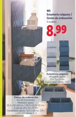 Lidl W5 Estantería colgante / Cestas de ordenación oferta