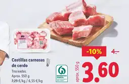 Lidl Costillas carnosas de cerdo Troceadas oferta