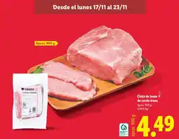 Lidl Cinta de lomo de cerdo trozo oferta