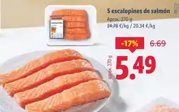Lidl 5 escalopines de salmón oferta