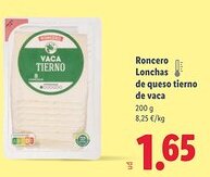 Lidl RONCERD Lonchas de queso tierno de vaca oferta