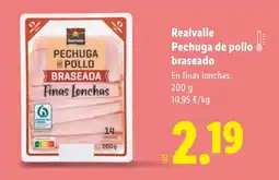 Lidl REALVALLE Pechuga de pollo braseado oferta