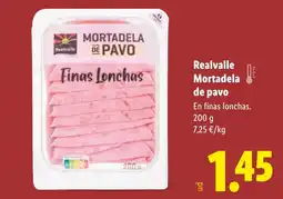 Lidl REALVALLE Mortadela de pavo oferta