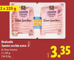 Lidl REALVALLE Jamón cocido extra oferta