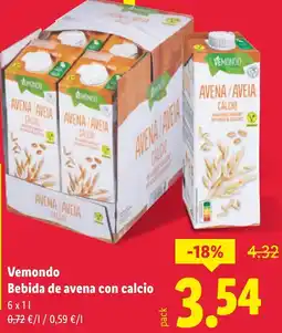 Lidl VEMONDO Bebida de avena con calcio oferta