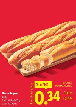Lidl Barra de pan oferta