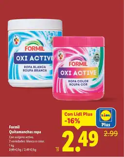 Lidl FORMIL Quitamanchas ropa oferta