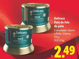 Lidl DELICASS Paté de foie de pato oferta