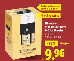 Lidl Libertario Vino tinto reserva D.O. La Mancha oferta