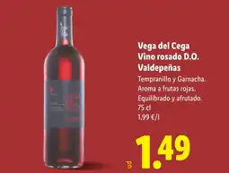 Lidl Vega del Cega Vino rosado D.O. Valdepeñas oferta