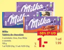 Lidl MILKA Tableta de chocolate oferta