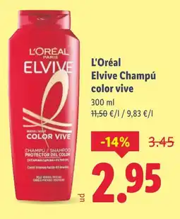 Lidl L'OREAL Elvive Champú color vive oferta