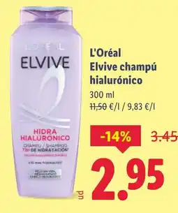 Lidl L'OREAL Elvive champú hialurónico oferta