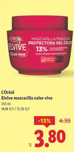Lidl L'OREAL Elvive mascarilla color vive oferta