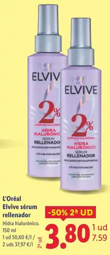 Lidl L'OREAL Elvive sérum rellenador oferta