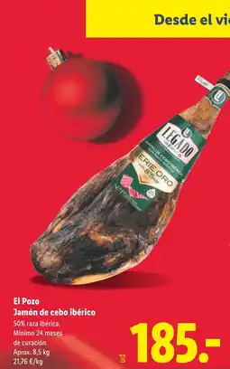 Lidl LEGADO El Pozo Jamón de cebo ibérico oferta