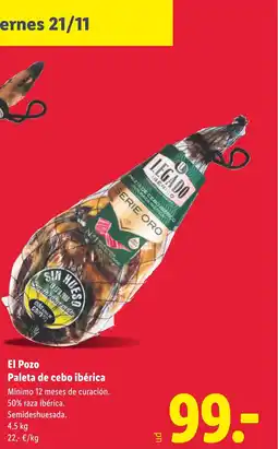 Lidl LEGADO El Pozo Paleta de cebo ibérica oferta