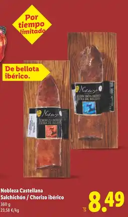 Lidl Nobleza Castellana Salchichón/Chorizo ibérico oferta