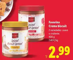 Lidl FAVORINA Crema biscuit oferta