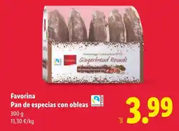 Lidl FAVORINA Pan de especias con obleas oferta