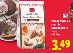Lidl FAVORINA Pan de especias corazón con chocolate oferta