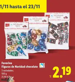 Lidl FAVORINA Figuras de Navidad chocolate oferta