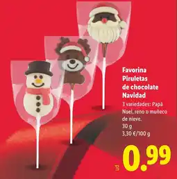 Lidl FAVORINA Piruletas de chocolate Navidad oferta