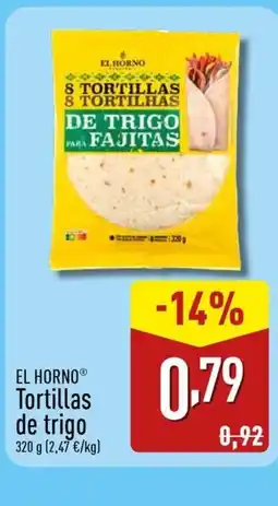 ALDI EL HORNO Tortillas de trigo oferta