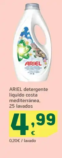 HiperDino ARIEL detergente líquido costa mediterránea, 25 lavados oferta