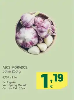 HiperDino Ajos morados oferta