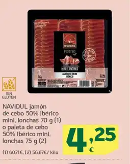 HiperDino NAVIDUL jamón de cebo 50% ibérico mini, lonchas o paleta de cebo 50% Ibérico mini, lonchas oferta