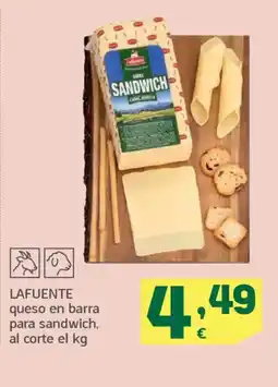 HiperDino LAFUENTE queso en barra para sandwich oferta